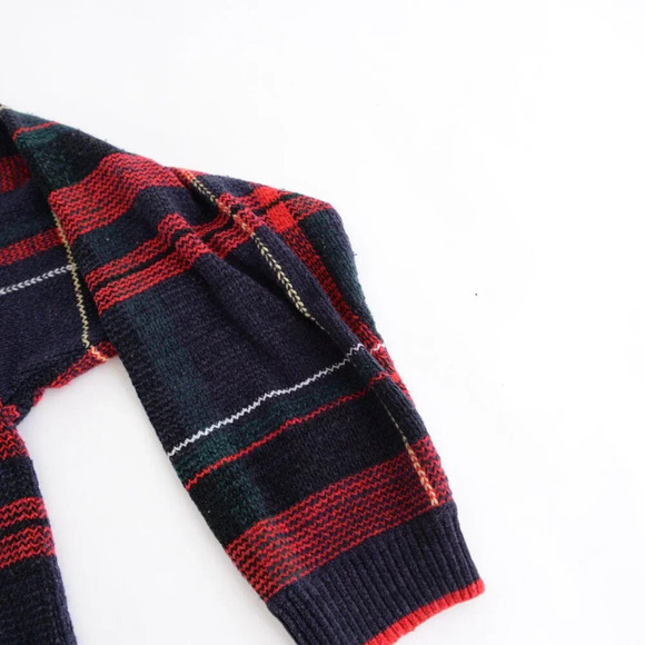 Vintage Croft And Barrow Blue And Red Scottish Tartan Knit Crew Neck Sweater XXL - Picture 5 of 10